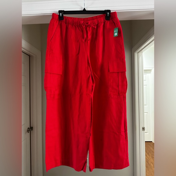 Gap Linen Bled Cargo Wide Leg Pant - Picture 2 of 5